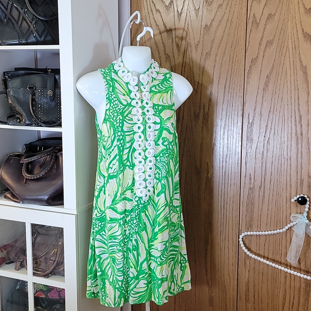 Lilly Pulizter dress green zip 0